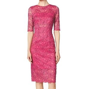 ML Monique Lihullier sheer lace midi dress. Sz 10